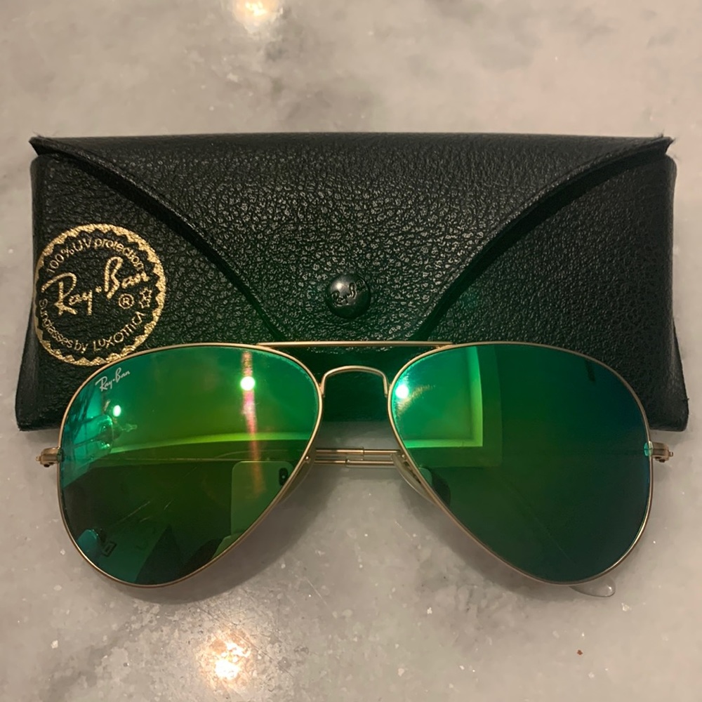 58 mm Rayban classic mirrored aviators - Picture 1 of 2